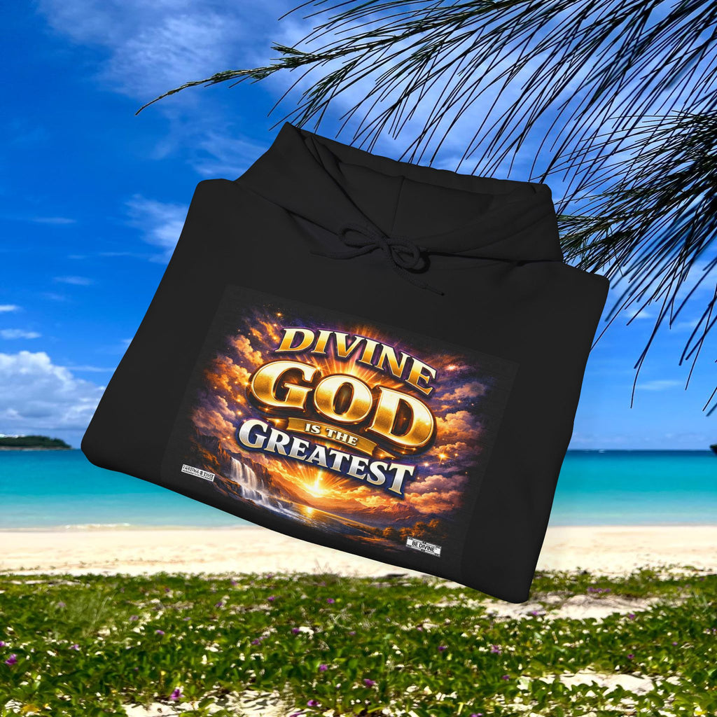 BE DIVINE™ Unisex Heavy Blend Hoodie – Divine God Is the Greatest Faith Statement Sweatshirt
