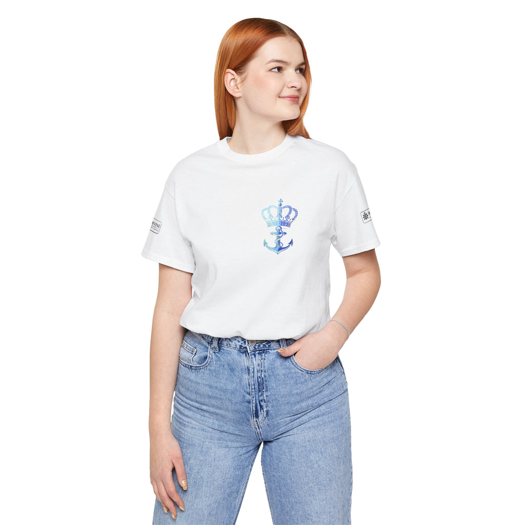 BE DIVINE™ Premium Minimal Crown 'N Anchor Tee – Blue 'N Blue Edition