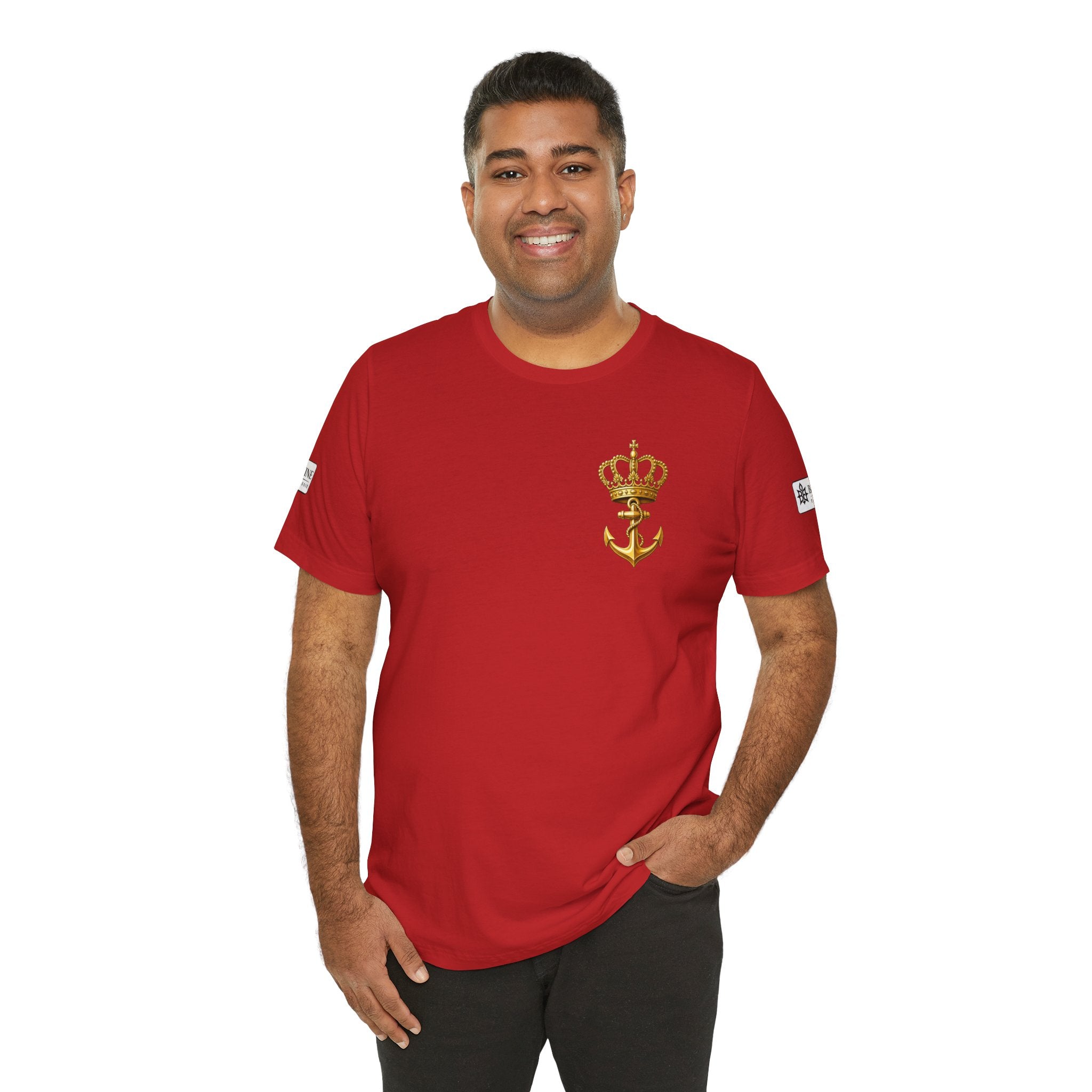 BE DIVINE™ Premium Minimal Crown 'N Anchor Tee – Black & Gold Edition