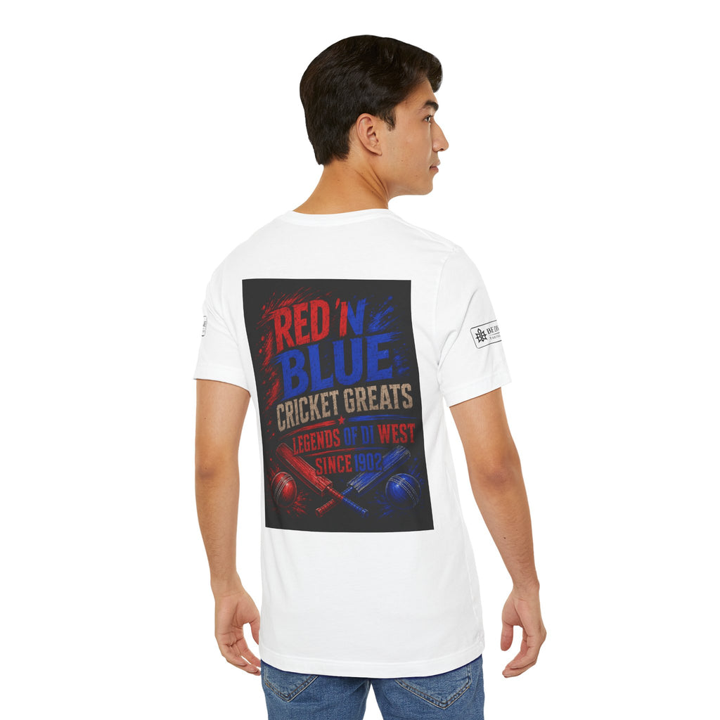 BE DIVINE™ Red ’N Blue Cricket Greats Tee