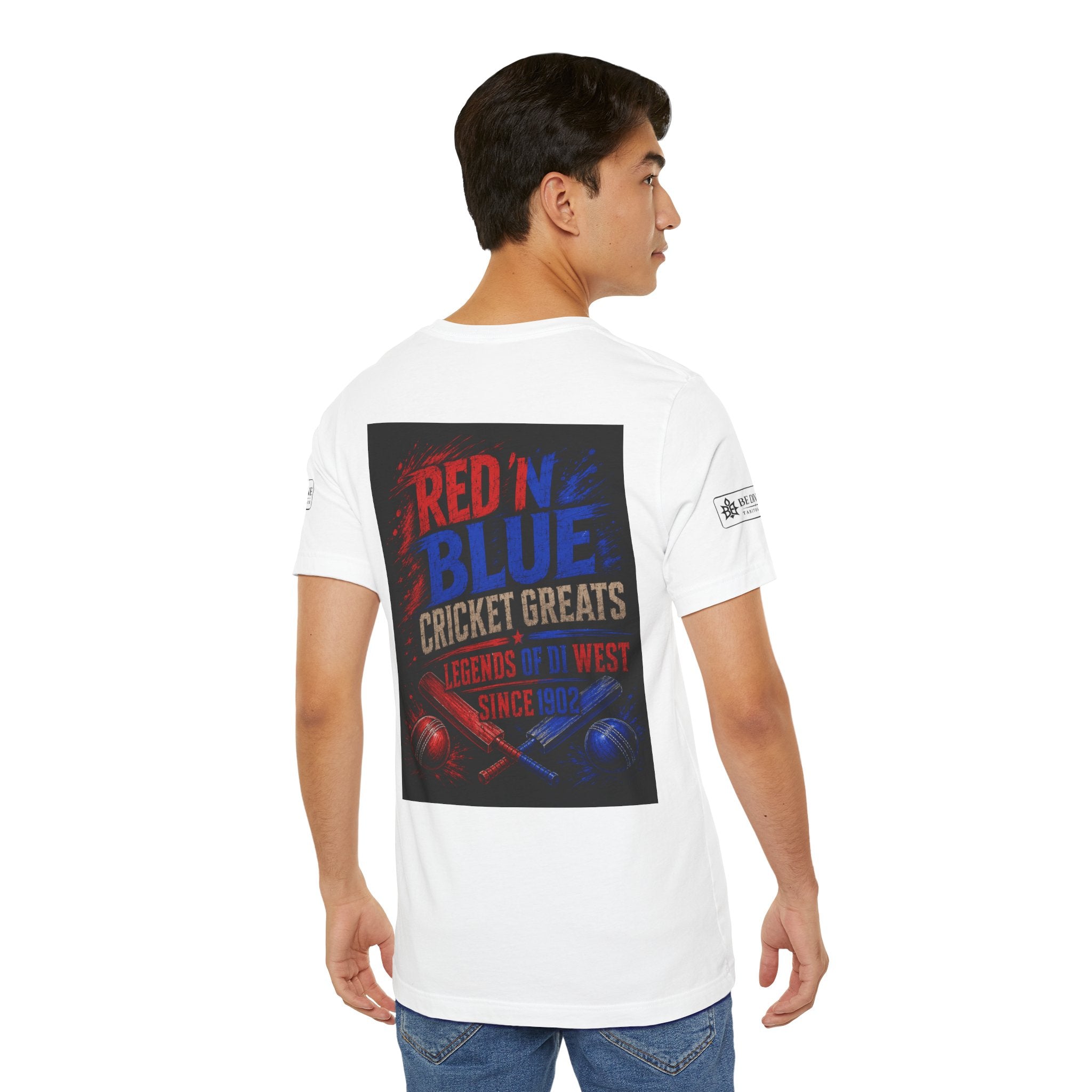 BE DIVINE™ Red ’N Blue Cricket Greats Tee