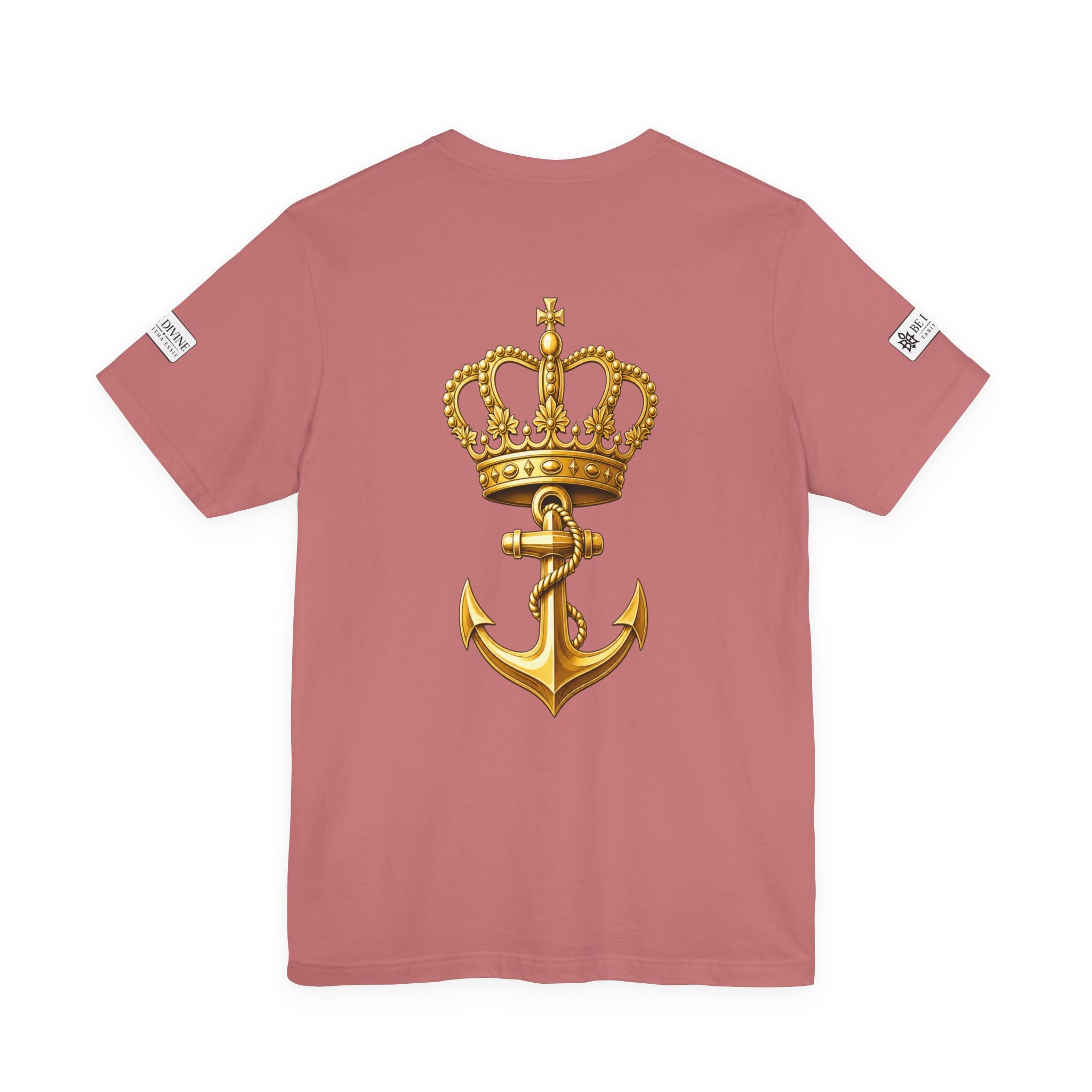 BE DIVINE™ Premium Minimal Crown 'N Anchor Tee – Black & Gold Edition
