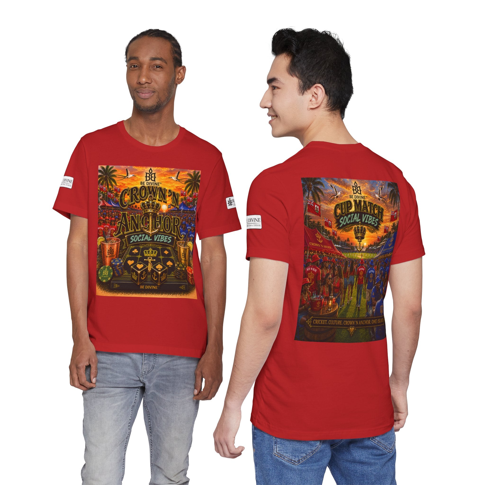 BE DIVINE™ Cup Match Social Vibes Tee – Crown 'N Anchor Edition