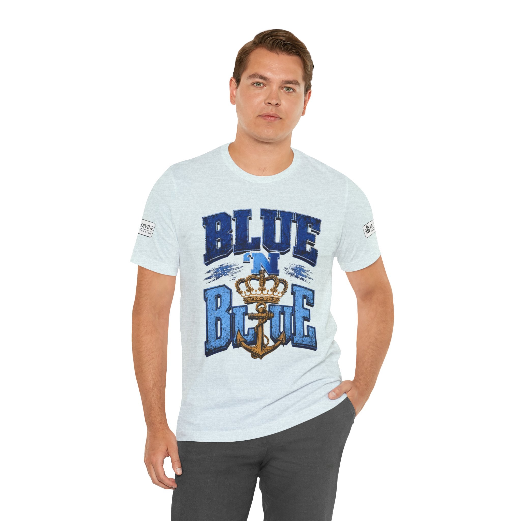 BE DIVINE™ BLUE 'N BLUE T-Shirt – Crown 'N Anchor Edition
