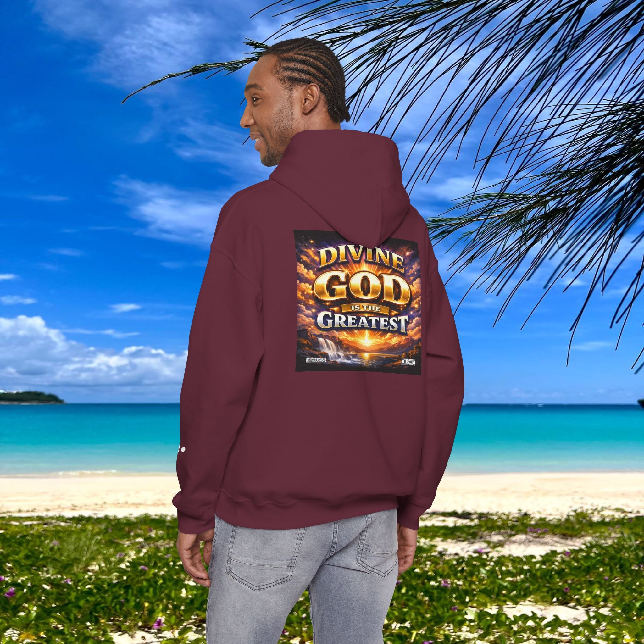 BE DIVINE™ Unisex Heavy Blend Hoodie – Divine God Is the Greatest Faith Statement Sweatshirt