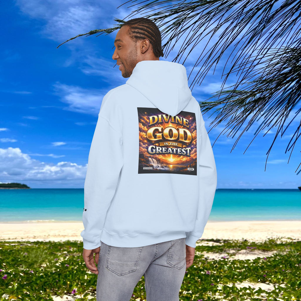 BE DIVINE™ Unisex Heavy Blend Hoodie – Divine God Is the Greatest Faith Statement Sweatshirt