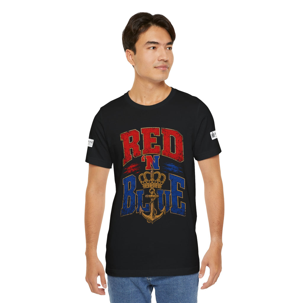 BE DIVINE™ RED 'N BLUE Tee – Crown 'N Anchor Edition