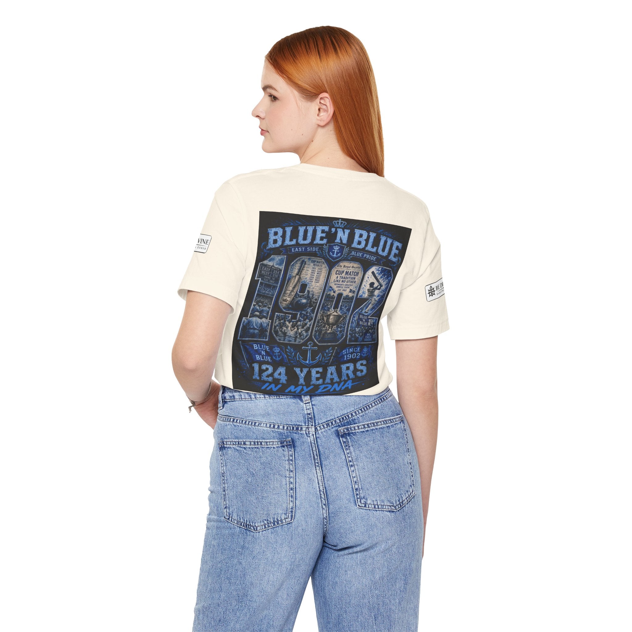BE DIVINE™ Blue 'N Blue Cricket Greats Heritage Tee – Front & Back Collector Edition