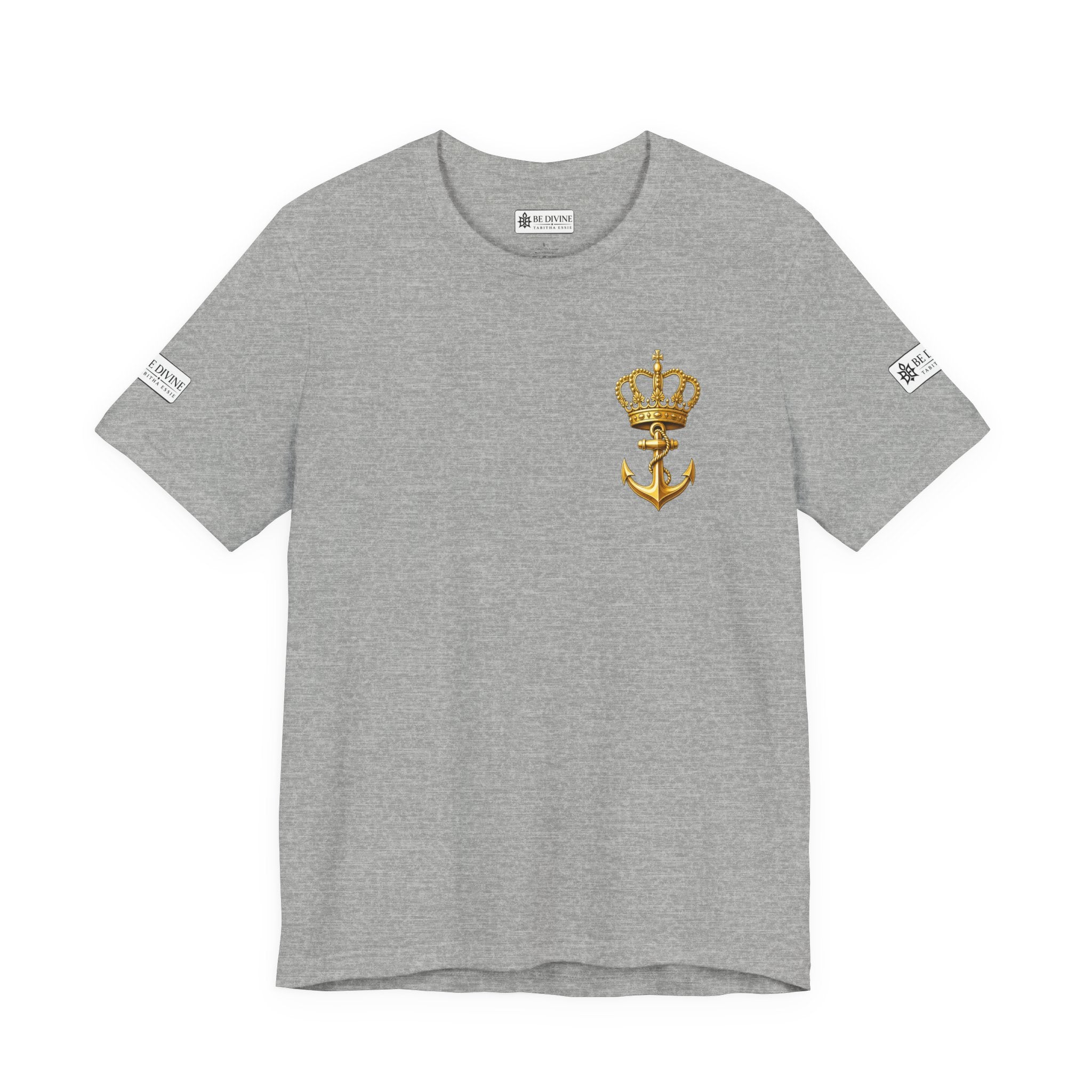 BE DIVINE™ Premium Minimal Crown 'N Anchor Tee – Black & Gold Edition