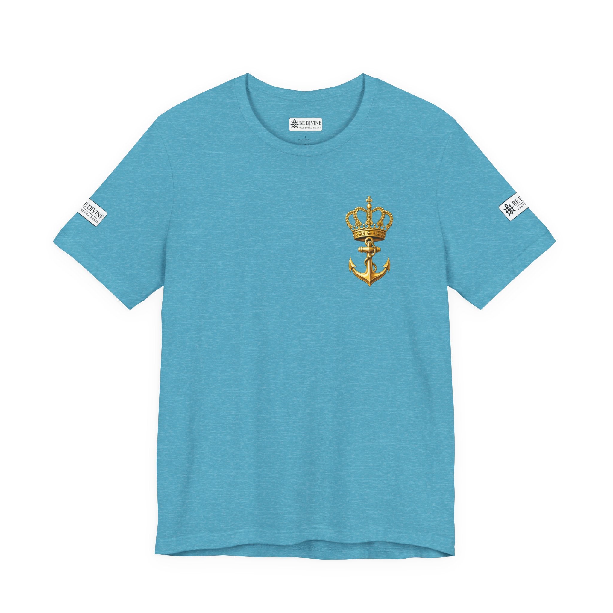 BE DIVINE™ Premium Minimal Crown 'N Anchor Tee – Black & Gold Edition
