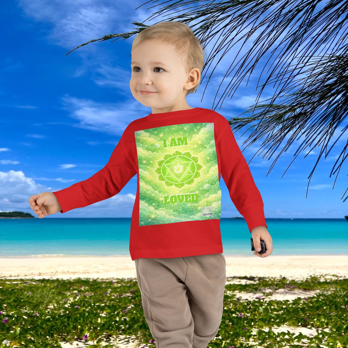 BE DIVINE™ Heart Chakra Toddler Long Sleeve Tee | Love & Compassion Affirmation Shirt