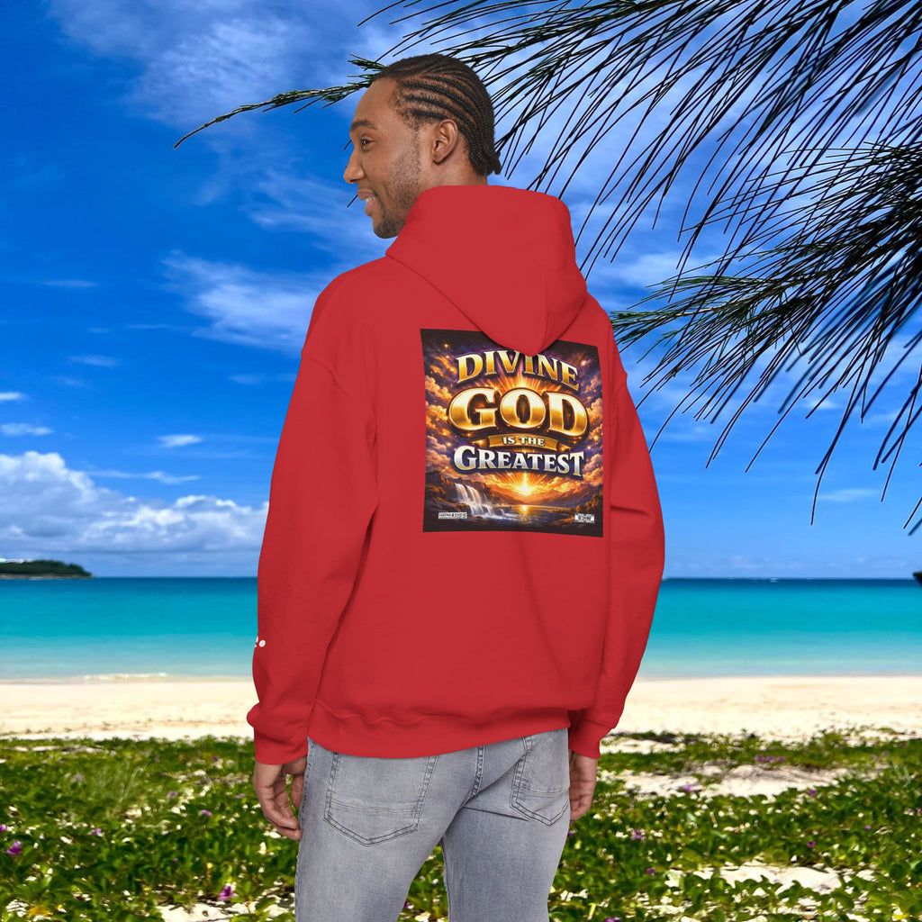 BE DIVINE™ Unisex Heavy Blend Hoodie – Divine God Is the Greatest Faith Statement Sweatshirt