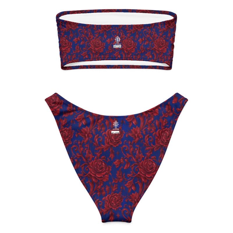 BE DIVINE™ Somerset Red Roses Bandeau Bikini Set by Tabitha Essie