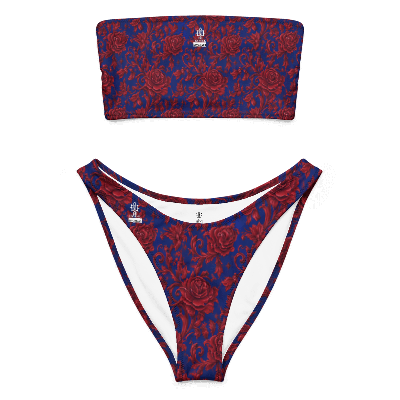 BE DIVINE™ Somerset Red Roses Bandeau Bikini Set by Tabitha Essie
