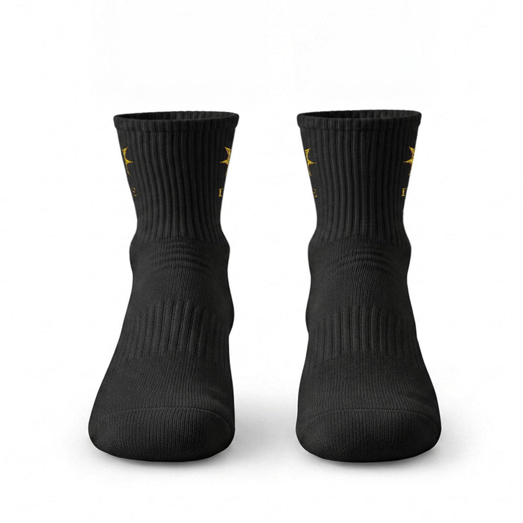 BE DIVINE™ Heritage Embroidered Crew Socks | Premium Gold Designer Socks by Tabitha Essie